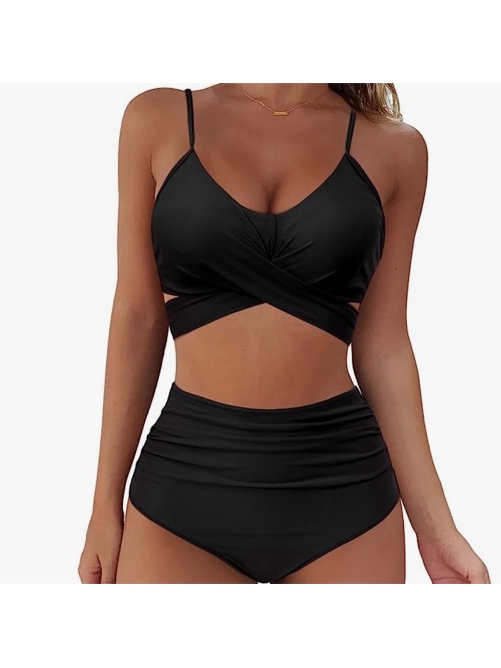 SUUKSESS High Waisted Bikini Criss Cross Swimsuits Push Up S. 2072/12-2
